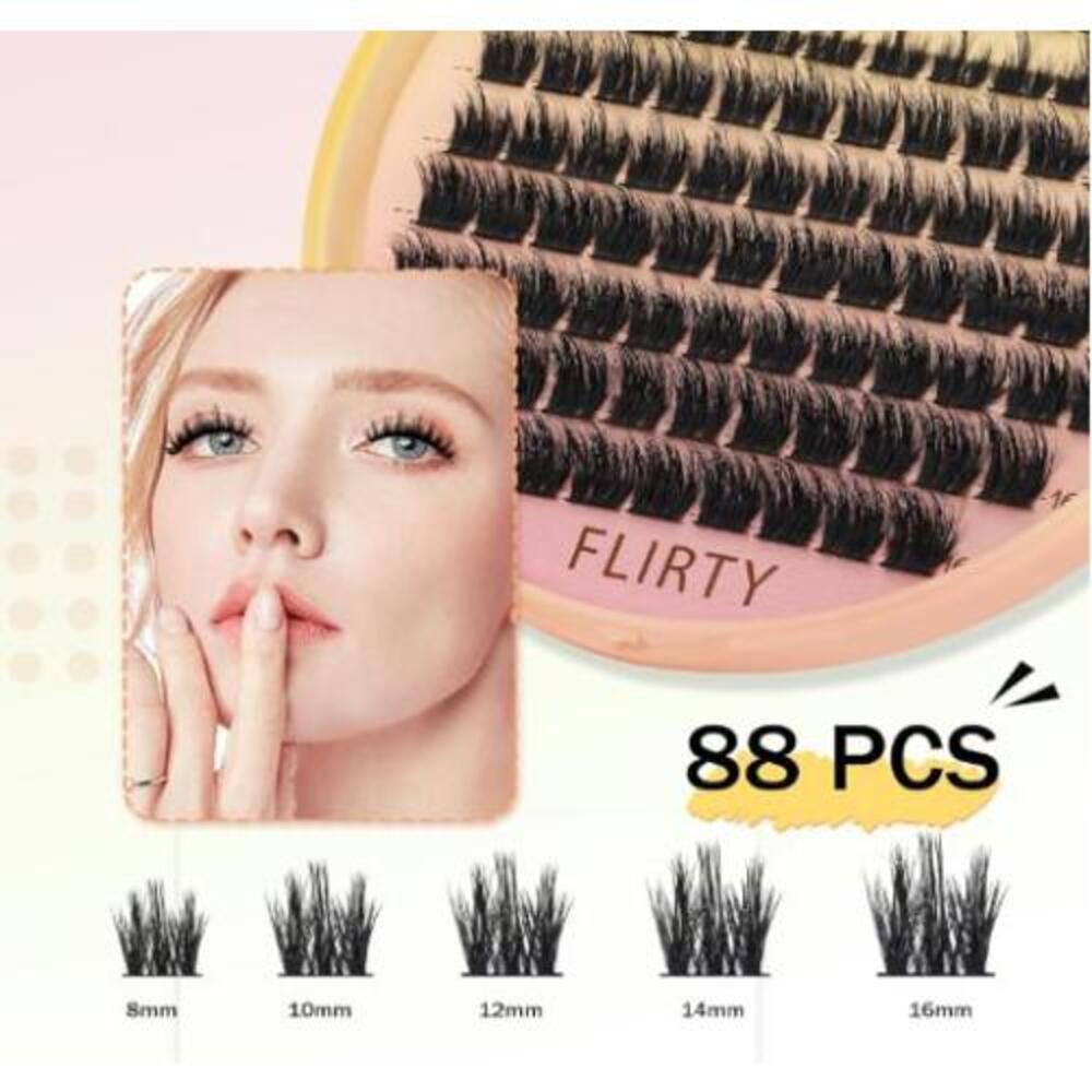MayHug Lash Cluster Eyelash Extensions, 88 Clusters, Soft Volume (Flirty,10mm)